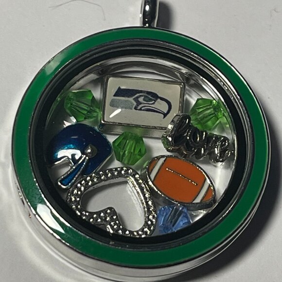 Seattle Seahawks NFL Memory Charm Locket NEW - Picture 1 of 3